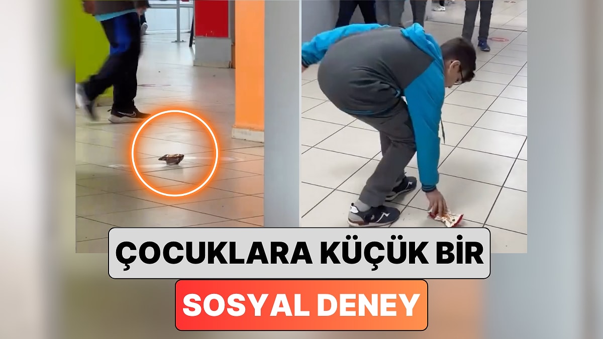В едно училище в Бурса е проведен малък социален експеримент, като на земята е оставен боклук.