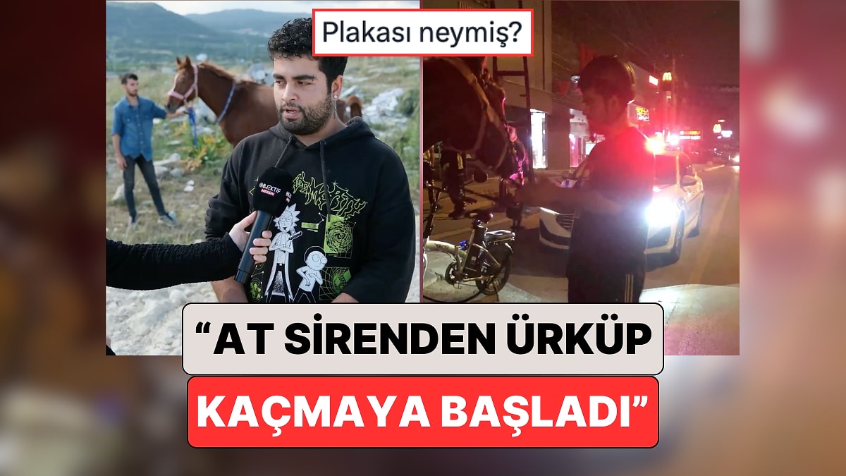 Инцидент като на шега в Мерсин: млад мъж, пътуващ с коня си, е глобен за шофиране в нетрезво състояние
