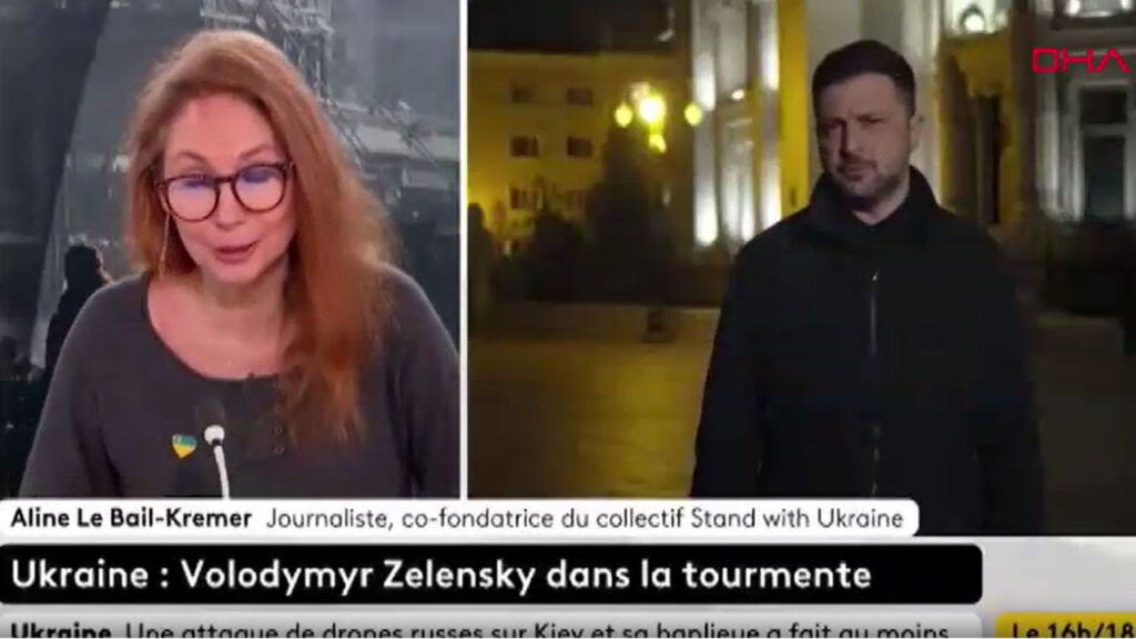 Fransız haber kanalında Zelenskiy ile canlı yayında sırasında bomba alarmı
