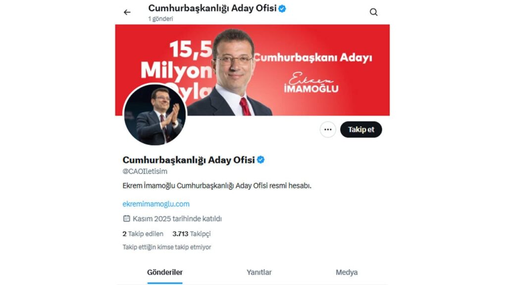 Първата публикация от Imamoğlu, чийто акаунт е блокиран, от новия му акаунт: Къде бяхме ние?