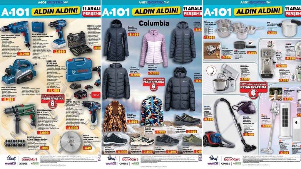 A101 & amp; apos; e Колумбия палто Разнообразие идва! 11 декември 2025 г. Специален каталог „Купи сега“ за интернет